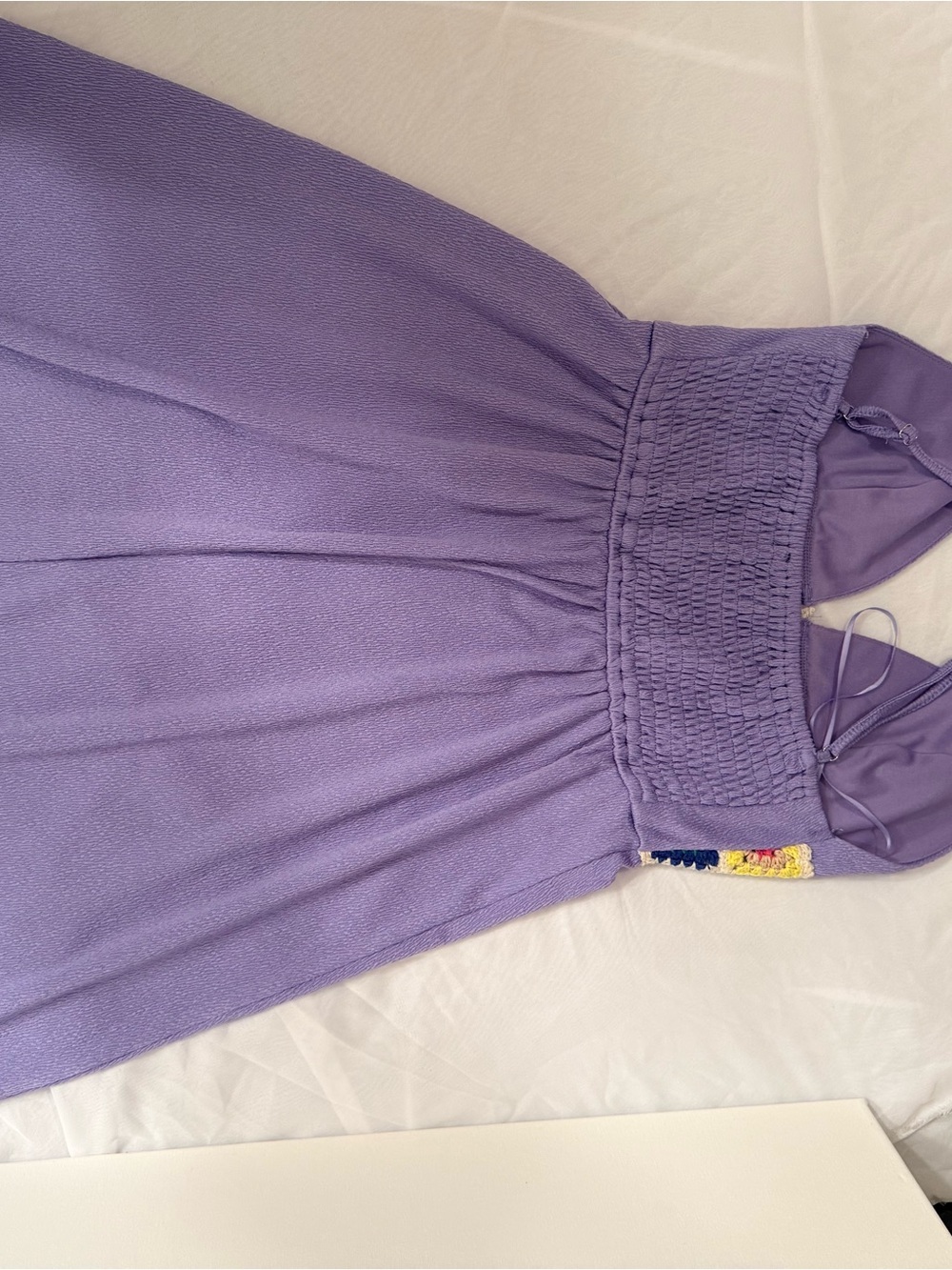 Lavender Crochet-Trim Spaghetti Strap Dress - Picture 6 of 10